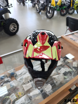 Шлем кроссовый HETOSHI UFD XD1-2 цв. Черно-бело-красный р. L 