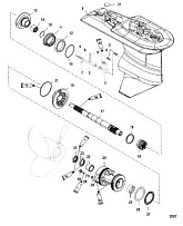 Корпус шестерни, карданный вал - 2.33:1 передаточное число 4-Х ТАКТНОГО ПЛМ MERCURY 50 Серийный номер от 1C050252 и выше