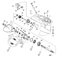 Корпус редуктора (карданный вал) (2.00: 1 передаточное число) 2-х тактного ПЛМ MERCURY 40 M Серийный номер от 0T980000 до 0T999999