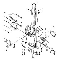 Корпус карданного вала (короткий)(длинный S / N-0C160935 и ниже) 2-Х ТАКТНОГО ПЛМ MERCURY 50EO Серийный номер от 9469200 до 9683054