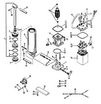 Система наклона двигателя, Single Ram (0D252461 и выше) 2-Х ТАКТНОГО ПЛМ MERCURY 75 Серийный номер от 9589039 до 9793576