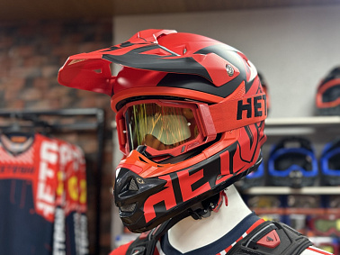 Шлем кроссовый HETOSHI OF836 EXOSS CROSS PRO MX289 цв.Красный с черными вставками Матовый р.M