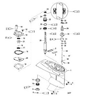 Корпус коробки передач (приводной вал) (1.83 1 передаточное отношение) 2-Х ТАКТНОГО ПЛМ MERCURY 50EO Серийный номер от 9973100 до 0P016999