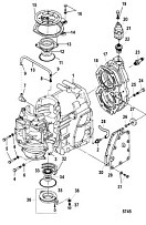 Блок цилиндров 2-х тактного ПЛМ MERCURY 25 М Серийный номер от 0N018456 до 0N055504