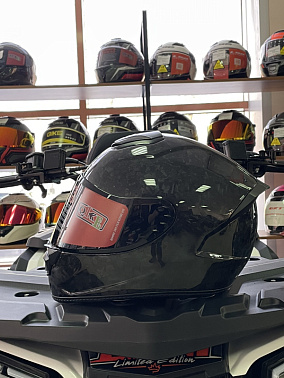 Шлем интеграл HETOSHI QIKE CARBON FIBER XD1-474 цв.Черный р. L