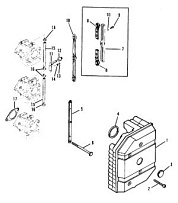 Пластина аттенюатора 2-Х ТАКТНОГО ПЛМ MERCURY 55 Серийный номер от 9741042 до 9885344