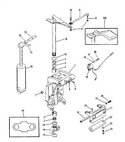 Поворотный кронштейн и рулевой рычаг 2-Х ТАКТНОГО ПЛМ MERCURY 75 Серийный номер от 0B240451 до 0C221999