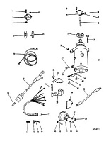 Стартер, выпрямитель и жгут проводов (только электрический) 2-х тактного ПЛМ MERCURY 40 M Серийный номер от 8064750 и выше