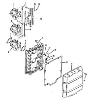 Карбюратор и пластина аттенюатора 2-Х ТАКТНОГО ПЛМ MERCURY 75 Серийный номер от 9483121 до 9506480
