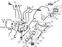 Органы управления, осветительные и сигнальные приборы снегохода TIKSY
