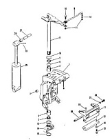 Поворотный кронштейн и рулевой рычаг 2-Х ТАКТНОГО ПЛМ MERCURY 90 Серийный номер от 9483121 до 9506480