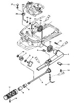 Компоненты дроссельной заслонки 2-х тактного ПЛМ MERCURY 5 M Серийный номер от 0P401000 и выше