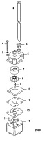 Компоненты водяного насоса двигателя 2-х тактного ПЛМ MERCURY 30 M Серийный номер от 0N055505 и выше
