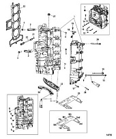 Блок цилиндров 4-Х ТАКТНОГО ПЛМ MERCURY 115 Серийный номер от 01B366823 и выше