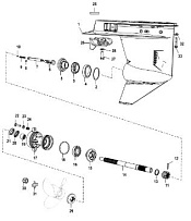 Корпус шестерни, карданный вал - 2:1 передаточное число 4-Х ТАКТНОГО ПЛМ MERCURY 30 Серийный номер от 1C109093 и выше