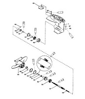 Корпус шестерни, карданный вал - 2.42:1 передаточное число(Bigfoot) 4-Х ТАКТНОГО ПЛМ MERCURY F15 Серийный номер от 0P401000 и выше