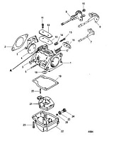 Карбюратор 2-Х ТАКТНОГО ПЛМ MERCURY 75 Серийный номер от 1B000000 и выше