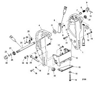 Кронштейн транца 4-Х ТАКТНОГО ПЛМ MERCURY 60 Серийный номер от 1C050252 и выше