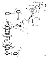 Коленвал, поршни и шатуны 4-Х ТАКТНОГО ПЛМ MERCURY 60 Серийный номер от 0P153500 до 0P400999