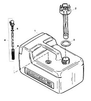 Бак в сборе, топливный - пластик - 3,2 галлона 4-Х ТАКТНОГО ПЛМ MERCURY 5 Серийный номер от 0R067090 и выше