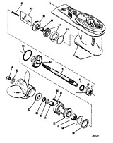 Корпус редуктора (карданный вал) 2-Х ТАКТНОГО ПЛМ MERCURY 90 Серийный номер от 0A996142 до 0B240450