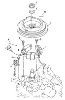 Маховик 4-Х ТАКТНОГО ПЛМ MERCURY F15 Серийный номер от 9973100 до 0P016999