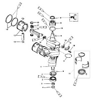 Коленвал, поршни и шатуны 2-Х ТАКТНОГО ПЛМ MERCURY 75 Серийный номер от 9793577 до 0P016999