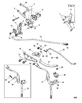 Рычаг переключения передач, румпель 4-Х ТАКТНОГО ПЛМ MERCURY 50 Серийный номер от 0P153500 до 0P400999