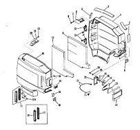 Капот и передняя крышка 2-Х ТАКТНОГО ПЛМ MERCURY 90 Серийный номер от 0B240451 до 0C221999