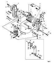 Зажимные скобы и вспомогательная система подачи газа 4-Х ТАКТНОГО ПЛМ MERCURY 25 Серийный номер от 0R106999 и выше