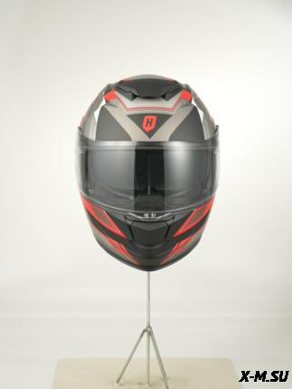 Шлем модуляр HETOSHI FF935 Shogun цв.Черно-серо-красный  Матовый  р.S