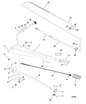 Компоненты румпеля (Часть 2) 4-Х ТАКТНОГО ПЛМ MERCURY 100 Серийный номер от 0P459572 и выше