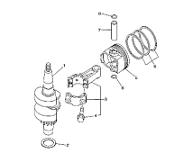 Коленвал и поршень 4-Х ТАКТНОГО ПЛМ SEA-PRO F2.5P