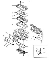 Выхлопной коллектор и крышки 2-Х ТАКТНОГО ПЛМ MERCURY 60 Серийный номер от 9385911 до 9469199
