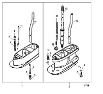 Удлинитель корпуса приводного вала 2-х тактного ПЛМ MERCURY Jet 25 Серийный номер от 0N088578 и выше