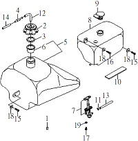 Бак топливный КВАДРОЦИКЛА STELS ATV 100 RS