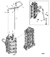 Зарядный кулер / Шланги впускного коллектора 4-Х ТАКТНОГО ПЛМ MERCURY 135 Серийный номер от 1B517159 и выше