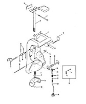 Поворотный кронштейн и блокировка обратного вращения 2-Х ТАКТНОГО ПЛМ MERCURY 60 Серийный номер от 6428681 до 0B122929