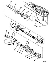 Корпус редуктора (карданный вал) 2-Х ТАКТНОГО ПЛМ MERCURY 75 Серийный номер от 0A996142 до 0B240450