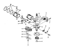 Коленчатый вал, поршни и шатуны 2-х тактного ПЛМ MERCURY 40 M Серийный номер от 8064750 и выше