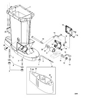 Корпус карданного вала 2-Х ТАКТНОГО ПЛМ MERCURY 75 Серийный номер от 0T980000 до 0T999999