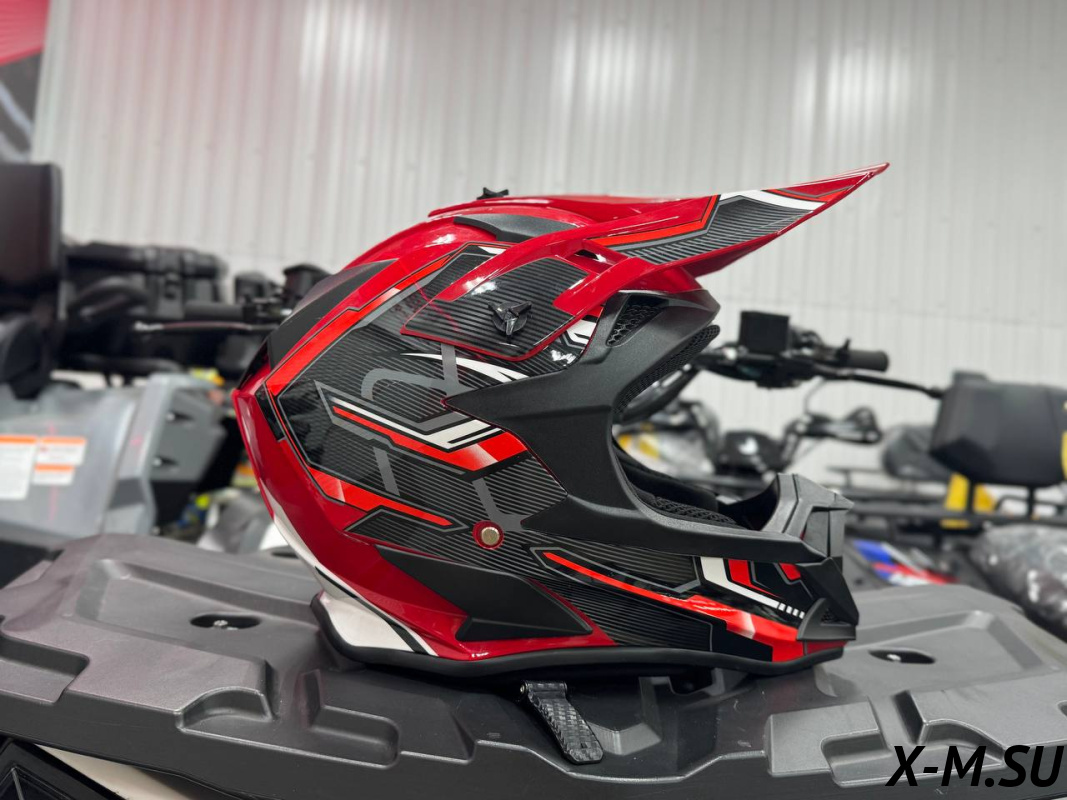 Шлем кроссовый HETOSHI AD3-12 цв. Черно-красный  р. XL