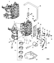 Блок цилиндров 4-Х ТАКТНОГО ПЛМ MERCURY 40 Серийный номер от 1C000001 до 1C049738
