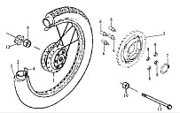 Заднее колесо МОТОЦИКЛА Racer RC150-23A Tourist