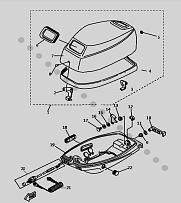 Капот и поддон 2-Х ТАКТНОГО ПЛМ YAMABISI T9.8BMS
