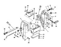 Зажимной кронштейн (ручной) 2-Х ТАКТНОГО ПЛМ MERCURY 55 Серийный номер от 9885345 до 9973099