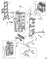 Блок цилиндров 4-Х ТАКТНОГО ПЛМ MERCURY 80 Серийный номер от 1B366823 и выше