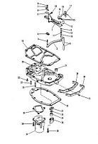 Рычаг переключения передач и выпускная пластина 2-Х ТАКТНОГО ПЛМ MERCURY 60 Серийный номер от 6428681 до 0B122929