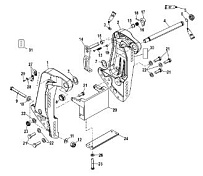 Кронштейн транца 4-Х ТАКТНОГО ПЛМ MERCURY 80 Серийный номер от 1B366823 и выше