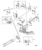 Рычаг дроссельной заслонки/Переключения передач, 9.9 Remote Models 4-Х ТАКТНОГО ПЛМ MERCURY 9.9 Серийный номер от 0R042475 и выше